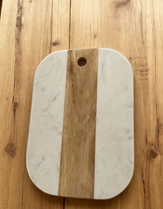 Acacia Wood And Marble Cutting Board (3) Acacia Wood And Marble Cutting Board