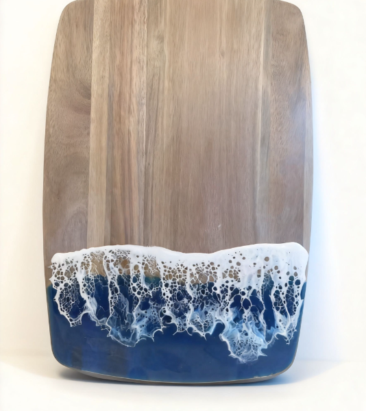Sea wave Design Acacia Wooden Cutting Board
