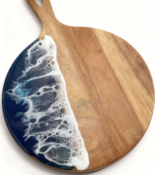Sea wave Design Acacia Wooden Cutting Board