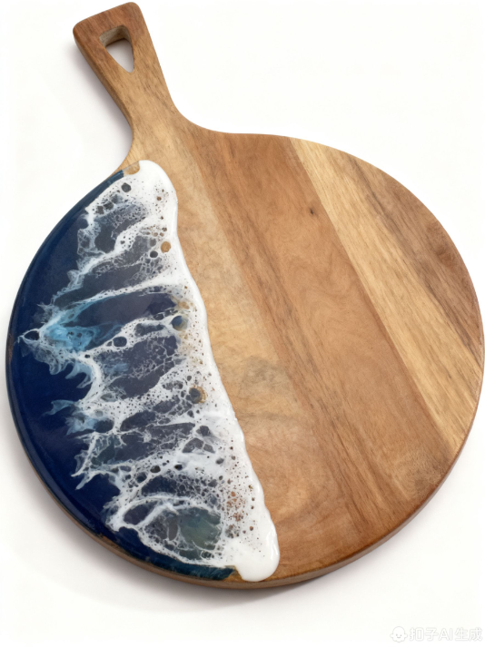 Sea wave Design Acacia Wooden Cutting Board
