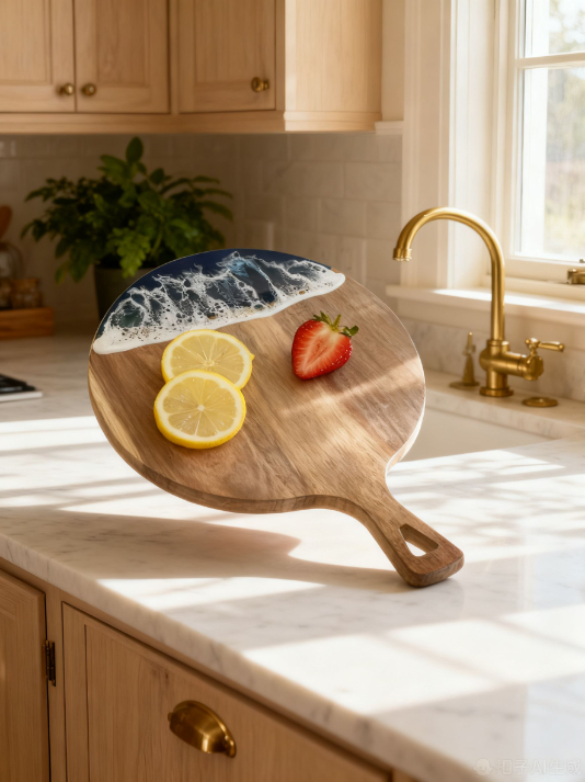 Sea wave Design Acacia Wooden Cutting BoardSea wave Design Acacia Wooden Cutting Board