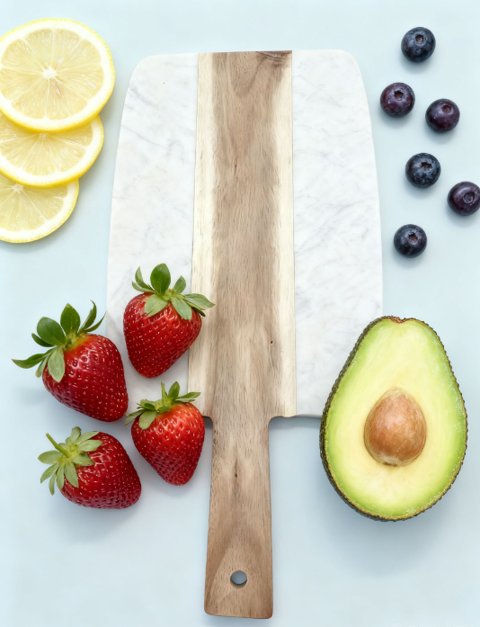 Wood And Marble Cutting Board (5) Wood And Marble Cutting Board