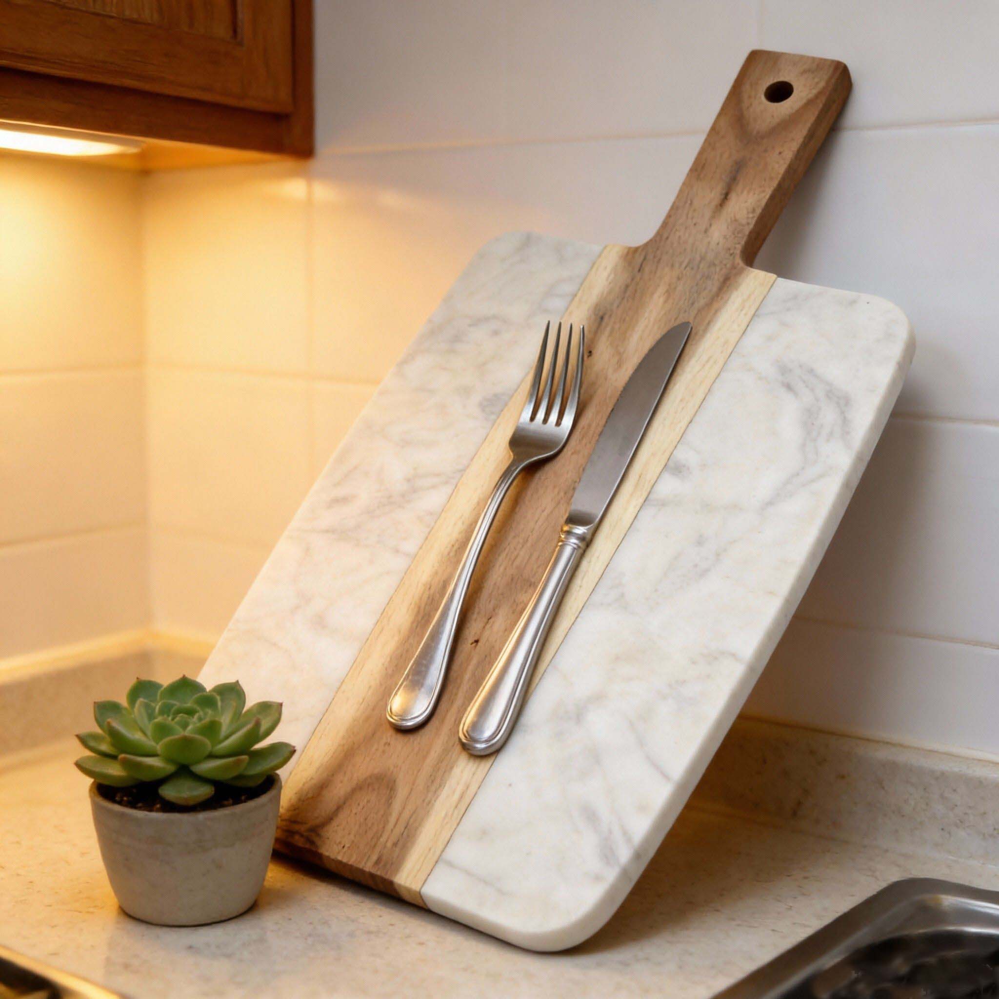 Wood And Marble Cutting Board (7)